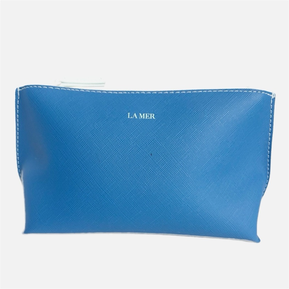 La Mer Cosmetic Makeup Bag with Zip Closure Fully Lined One Compartment Sky Blue